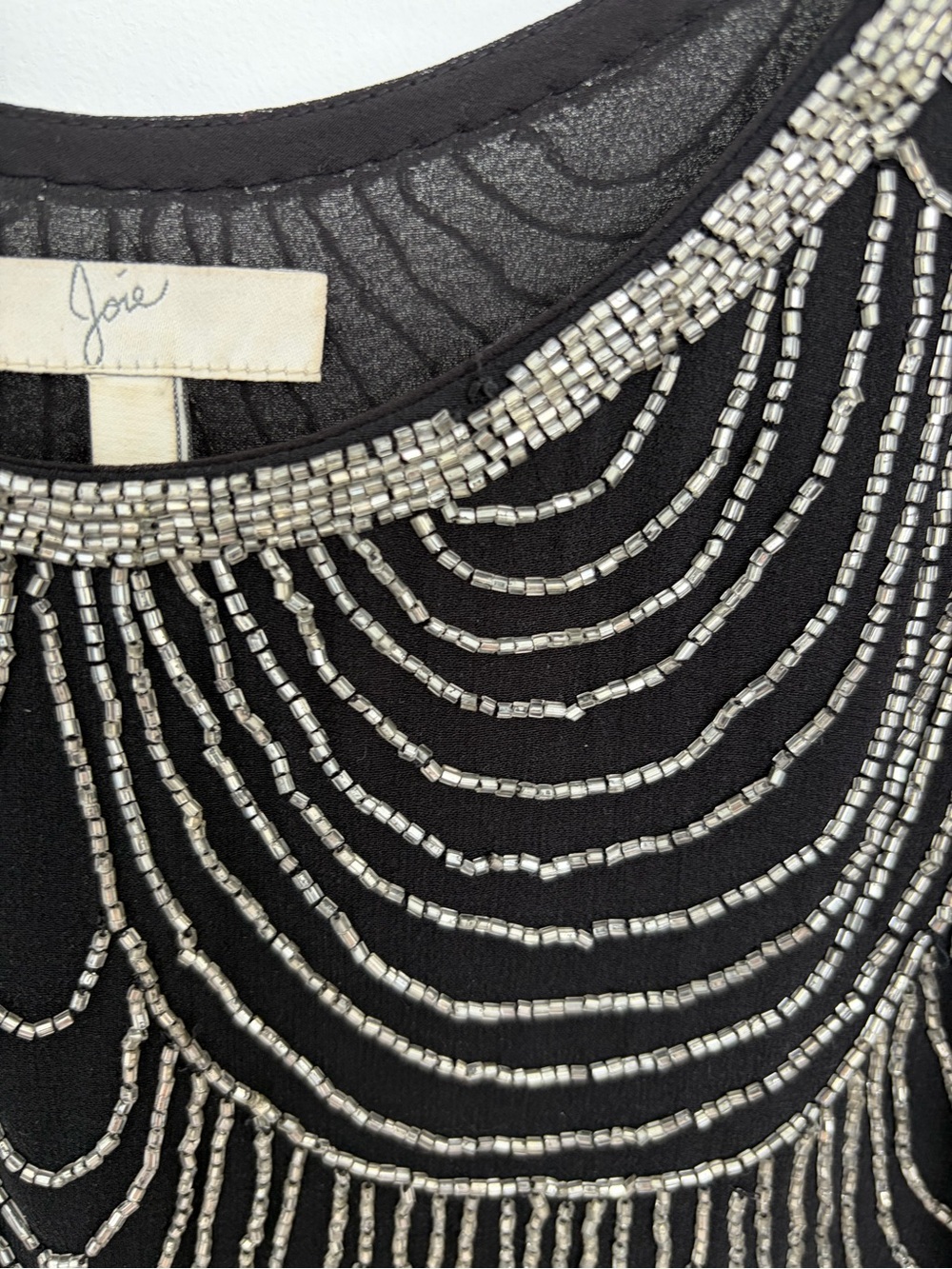 Joie Black Beaded Scoop Neck Camisole - Picture 10 of 10
